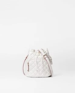 Pearl Metallic Crosby Drawstring Bucket Bag