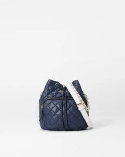 Dawn/White Crosby Drawstring Bucket Bag