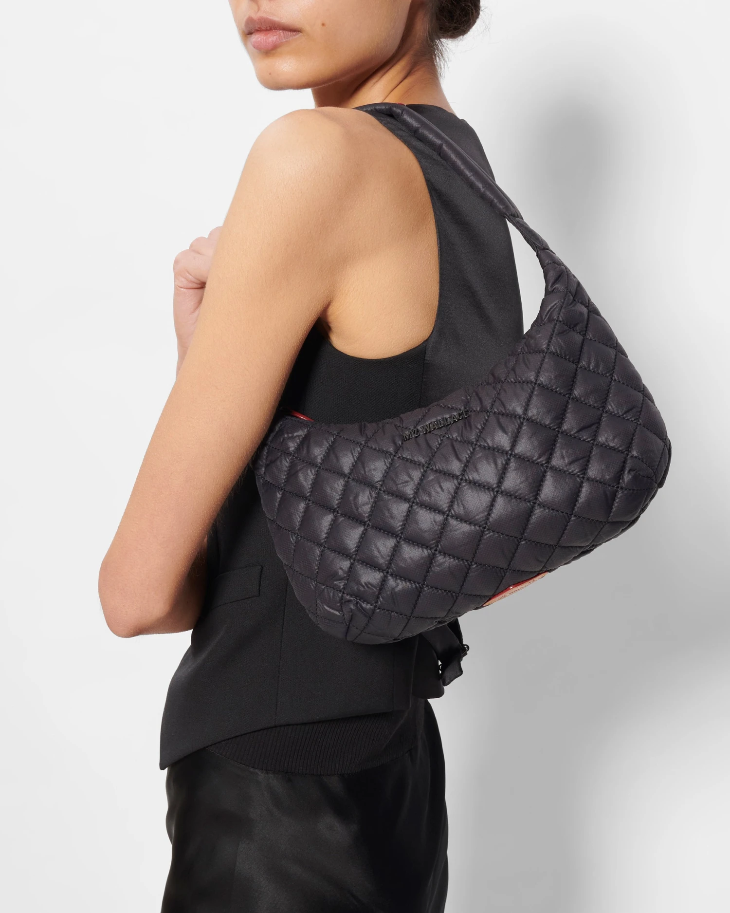 Black Small Metro Shoulder Bag - Image 2