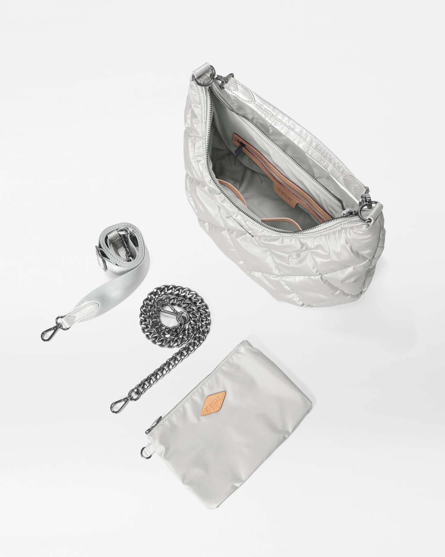 Oyster Metallic Madison Shoulder Bag - Image 4