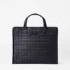 Black Medium Woven Box Tote